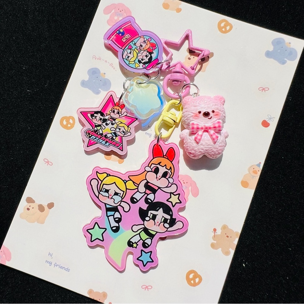 Crybaby × powerpuffgirls double sided acrylic keychain bagcharm phonecharm